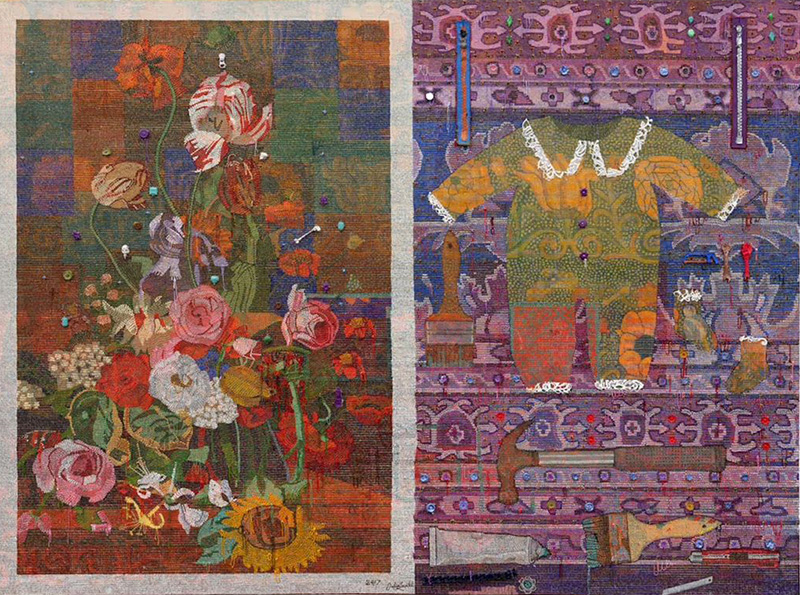 Talia Levitt, ‘50/50,’ 2025. Acrylic on canvas, 91.4 x 121.9 x 3.0 cm (36.0 x 48.0 x 1.2 in). Photo courtesy of the artist.