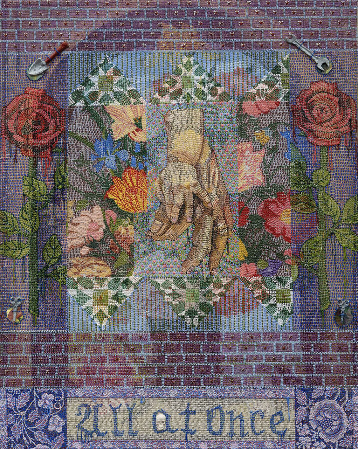 Talia Levitt, ‘All at Once,’ 2025. Acrylic on canvas, 50.8 x 40.6 x 3.0 cm (20.0 x 16.0 x 1.2 in). Photo courtesy of the artist.