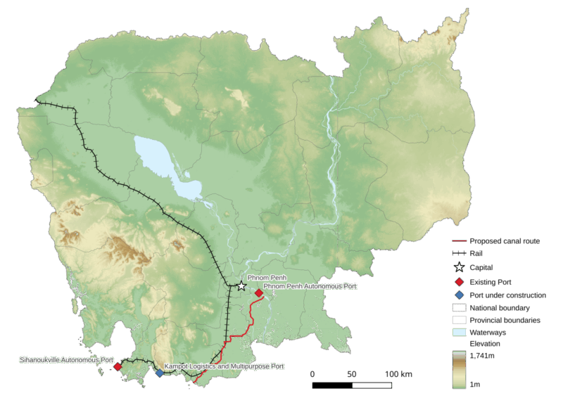The Funan Techo Canal route.